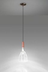 Scintilla pendant lamp glass and shiny copper with LED lighting. Vistosi. Scintilla pendant lamp glass and shiny copper with LED lighting. Vistosi.