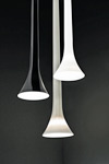 Sissi fine blown tube suspension in blown glass - White. Vistosi. 