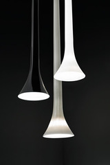 Sissi fine blown tube suspension in blown glass - White. Vistosi. Sissi fine blown tube suspension in blown glass - White. Vistosi.