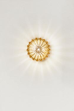 Petite applique Diamante en verre de Murano ambre. Vistosi. 