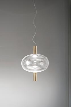 Riflesso suspension contemporaine ovale à éclairage LED. Vistosi. 