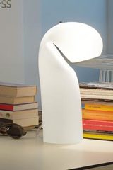 Bissona white Murano glass table lampe. Vistosi. 