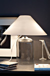 Table lamp with white Murano glass shade Alega LT. Vistosi. 