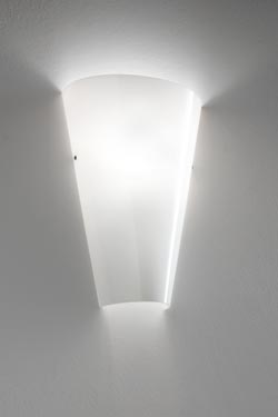 Cleo blown white opal Murano glass wall sconce. Vistosi. 