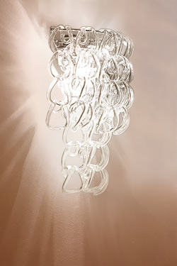 Giogali AP NV wall lamp in clear glass links. Vistosi. 