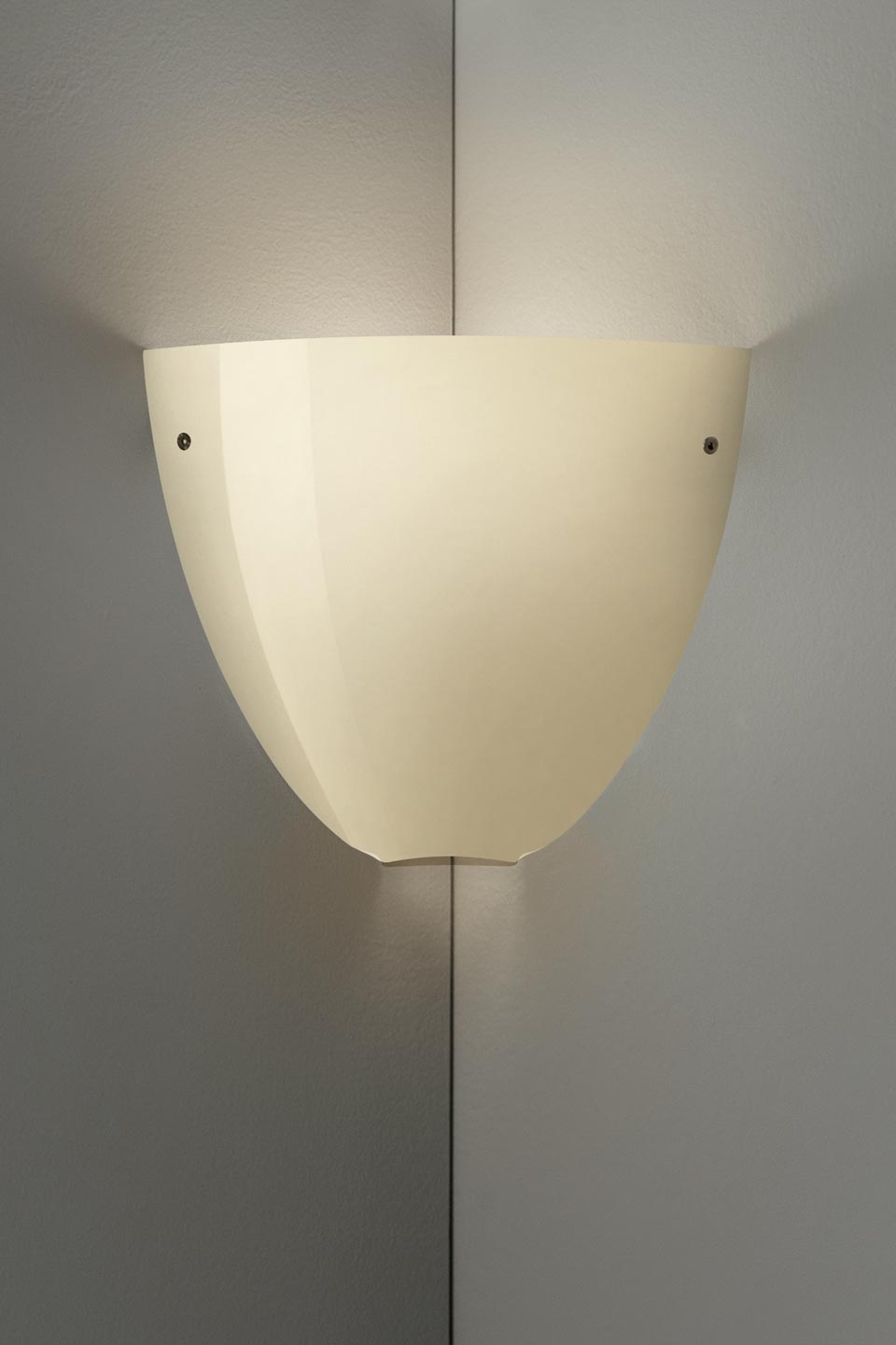 Glossy Murano Blown Glass Wall Lamp Corner In Sand Color Vistosi