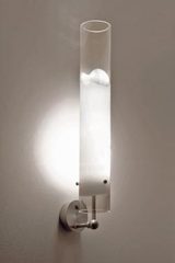 Murano glass wall lamp clear and white in cylinder - Lio Collection. Vistosi. Murano glass wall lamp clear and white in cylinder - Lio Collection. Vistosi.