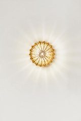 Small amber Murano glass wall lamp Diamante. Vistosi. Small amber Murano glass wall lamp Diamante. Vistosi.