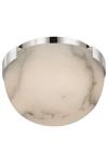 Melange mini alabaster dome ceiling light and polished nickel support. Visual Comfort&Co.. 