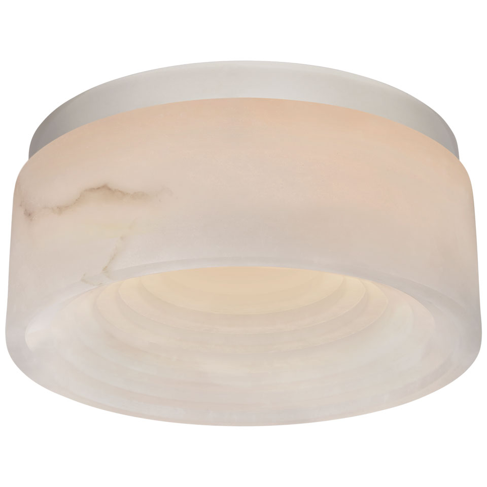 Otto round ceiling light in alabaster and polished nickel. Visual Comfort&Co.. 