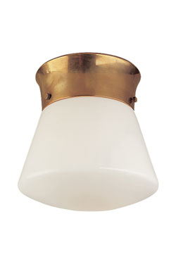Perry white opal glass ceiling light in gilded marine finish. Visual Comfort&Co.. 