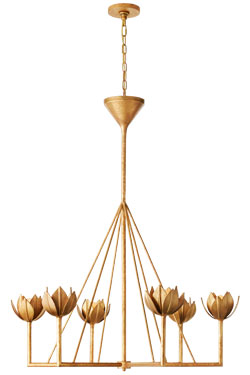 6-light chandelier in gilded plaster Albert. Visual Comfort&Co.. 