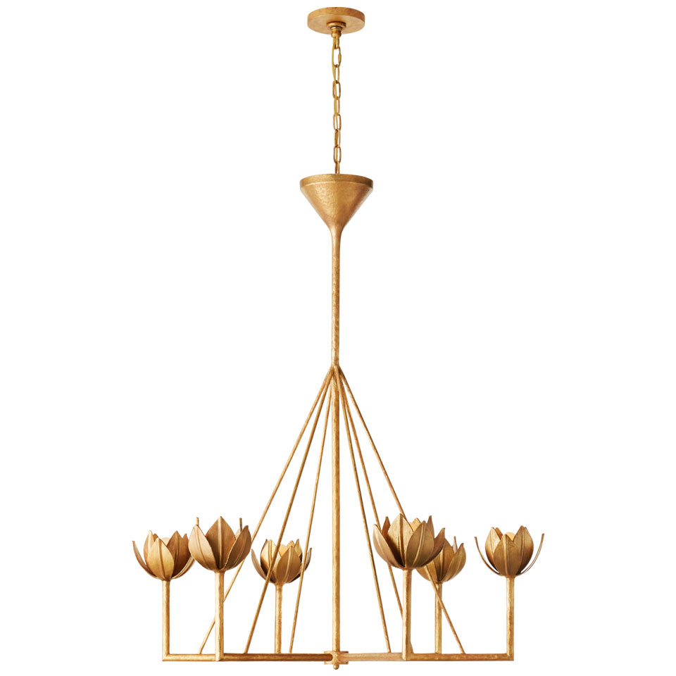 6-light chandelier in gilded plaster Albert. Visual Comfort&Co.. 