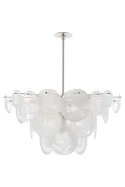 Loire retro silver and white glass chandelier. Visual Comfort&Co.. 