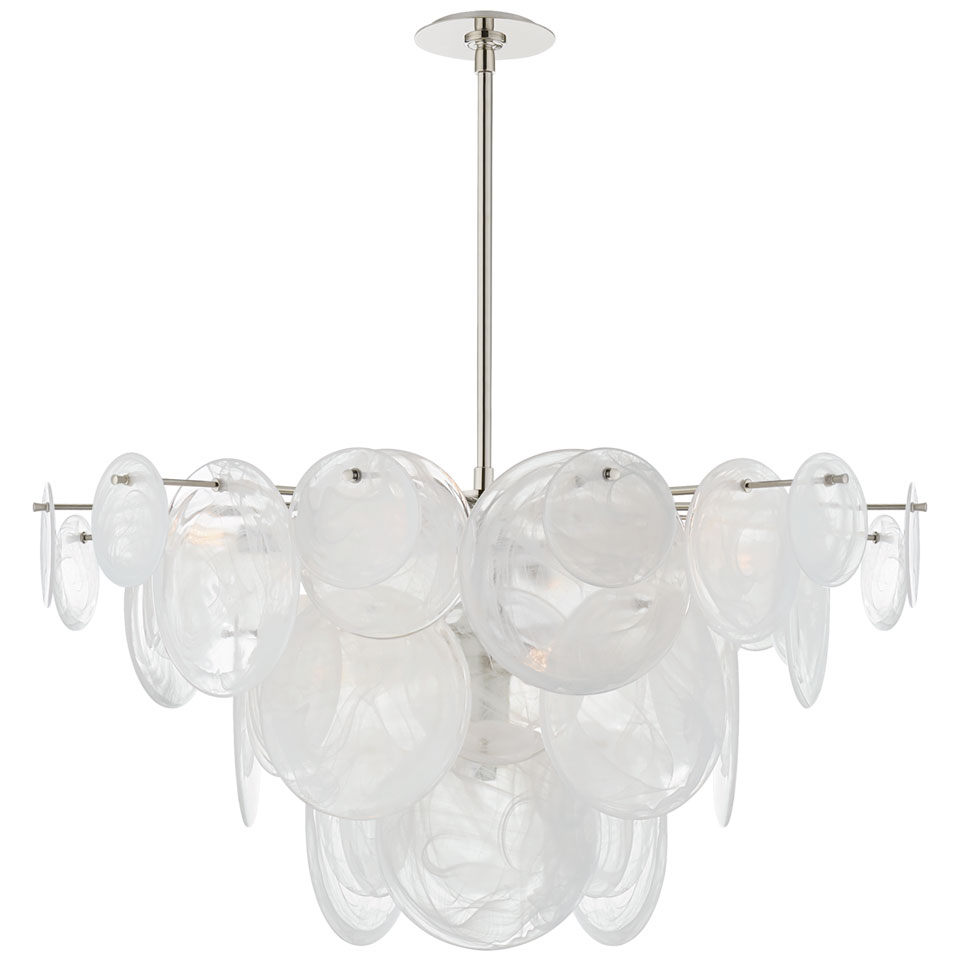 Loire retro silver and white glass chandelier. Visual Comfort&Co.. 