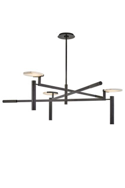Melange black contemporary chandelier with 3 branches. Visual Comfort&Co.. 