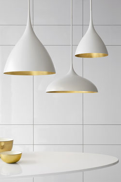 Agnes suspension minimaliste blanche 25cm. Visual Comfort&Co.. 