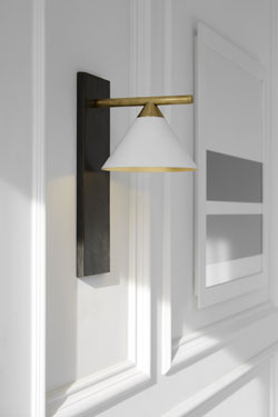 Cleo geometric wall lamp white shade. Visual Comfort&Co.. 