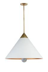 Cleo grande suspension minimaliste blanche et dorée 76cm. Visual Comfort&Co.. Cleo grande suspension minimaliste blanche et dorée 76cm. Visual Comfort&Co..