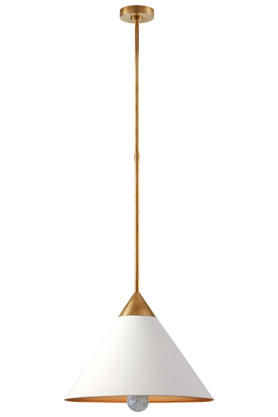Cleo suspension conique blanche et dorée 50cm. Visual Comfort&Co.. 