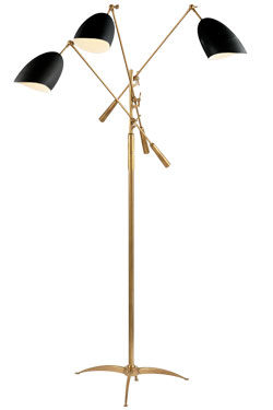 Sommerand 3-light adjustable floor lamp, black. Visual Comfort&Co.. 