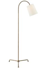 Lampadaire doré en métal et lin blanc Mia. Visual Comfort&Co.. Lampadaire doré en métal et lin blanc Mia. Visual Comfort&Co..