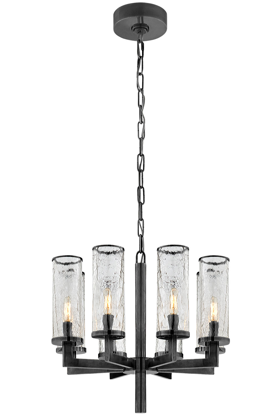 Liaison lustre 8 lumières bronze patiné noir. Visual Comfort&Co.. 