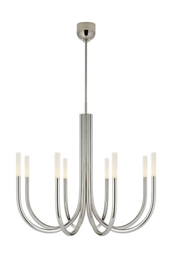 Lustre argenté éclairage LED 8 lumières Rousseau. Visual Comfort&Co.. 