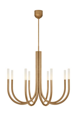 Lustre chandelier design 8 lumières doré Rousseau. Visual Comfort&Co.. 