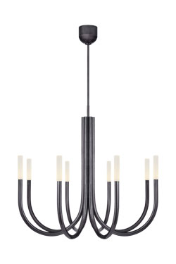 Lustre 8 lumières finition bronze noir Rousseau. Visual Comfort&Co.. 