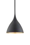 Agnes black and gold pendant lamp on stem 25cm. Visual Comfort&Co.. 