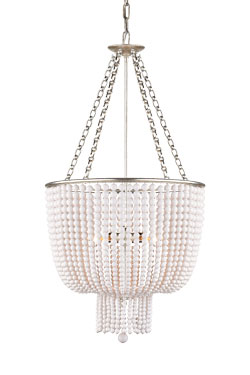 Jacqueline silver balloon chandelier with white beads. Visual Comfort&Co.. 