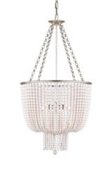 Jacqueline silver balloon chandelier with white beads. Visual Comfort&Co.. Jacqueline silver balloon chandelier with white beads. Visual Comfort&Co..