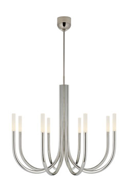 Rousseau lustre argenté éclairage LED 8 lumières. Visual Comfort&Co.. 