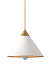 Suspension conique blanche et dorée 50cm Cleo. Visual Comfort&Co.. Suspension conique blanche et dorée 50cm Cleo. Visual Comfort&Co..