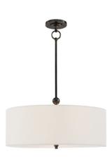 Suspension cylindre en lin blanc et bronze Reed. Visual Comfort&Co.. Suspension cylindre en lin blanc et bronze Reed. Visual Comfort&Co..