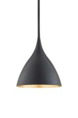Suspension sur tige noire et or 25cm Agnes. Visual Comfort&Co.. Suspension sur tige noire et or 25cm Agnes. Visual Comfort&Co..