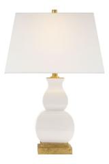 Fang Gourd ivory crackle ceramic vase table lamp. Visual Comfort&Co.. 
