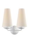 Classic 2-light wall lamp in white plaster Fontaine. Visual Comfort&Co.. 