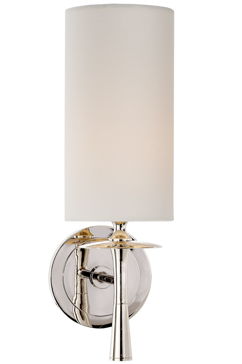Drunmore classic silver and white linen sconce. Visual Comfort&Co.. 