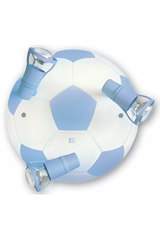 Ballon de foot bleu clair plafonnier 3 lumière . Waldi Leuchten. 