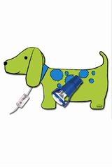 Fifi applique petit chien vert et bleu. Waldi Leuchten. Fifi applique petit chien vert et bleu. Waldi Leuchten.