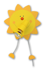 Soleil applique 1 lumière en bois laqué jaune. Waldi Leuchten. Soleil applique 1 lumière en bois laqué jaune. Waldi Leuchten.