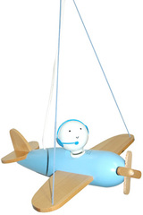 Suspension Planeur en bois bleu et naturel Piccolo. Waldi Leuchten. Suspension Planeur en bois bleu et naturel Piccolo. Waldi Leuchten.