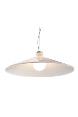 Halo S4 white pendant in flared opal glass cone. Watsberg. 