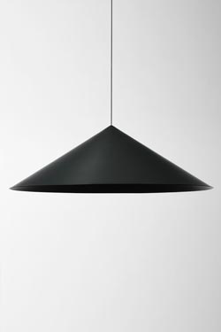 Extra Large Black Flared Cone Pendant. Watsberg. 