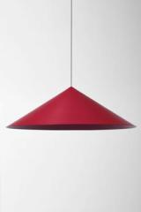 Extra Large Carmine Red Flared Cone Pendant. Watsberg. 