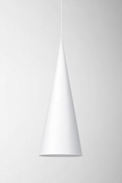 Extra Large white pendant long cone . Watsberg. 