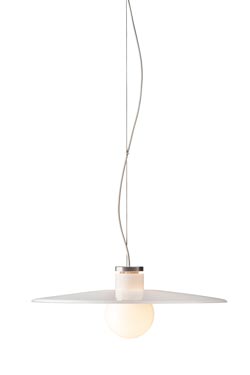 Halo S3 flared glass pendant in white. Watsberg. 