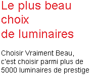 Choisir Vraiment Beau, c'est choisir parmi plus de 5000 luminaires de prestige